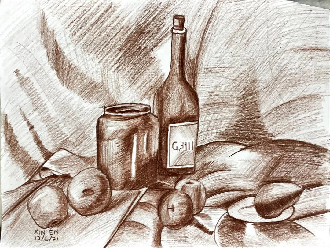 Teen & Advanced — charcoal still life drawing