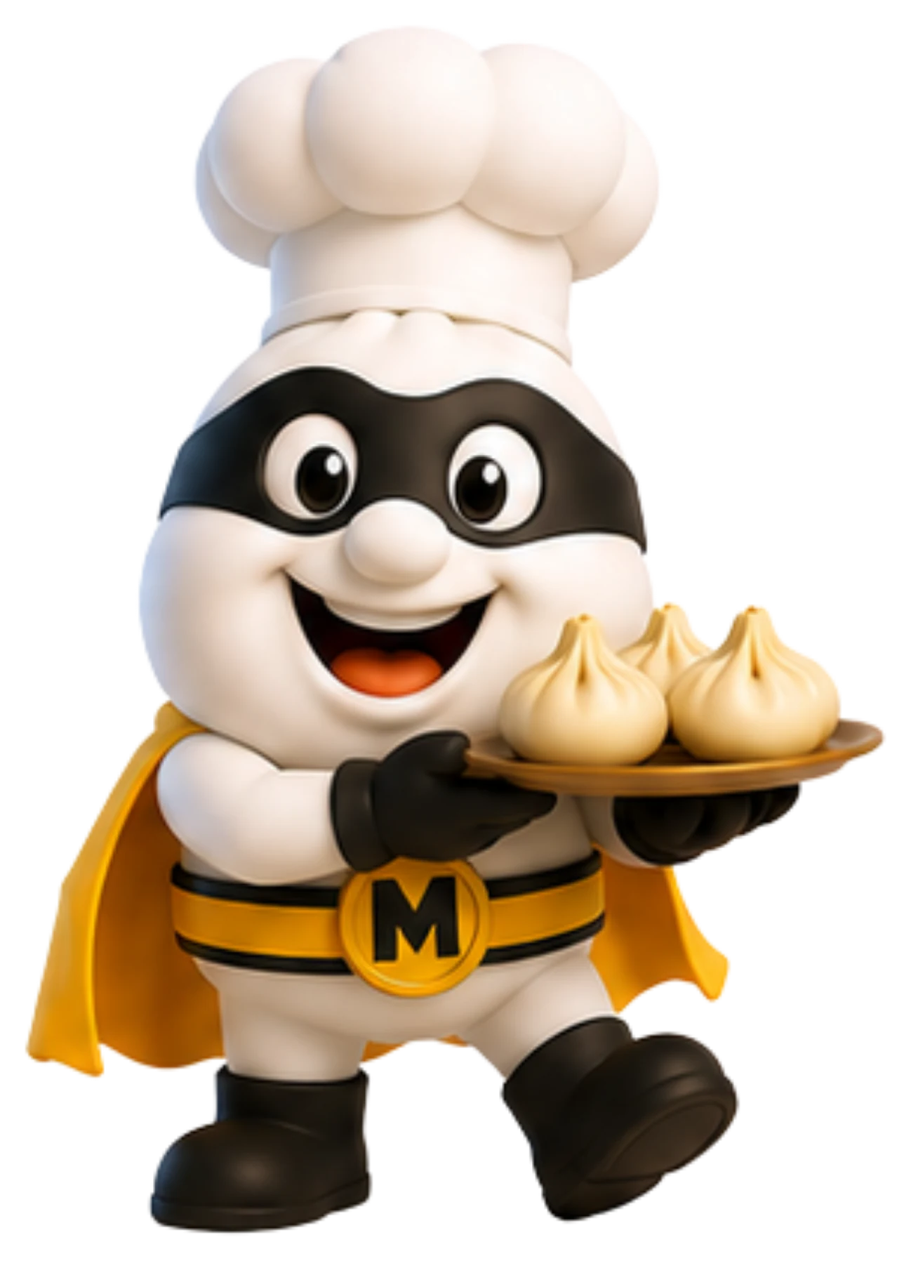 Mr. Momo serving a plate of momos