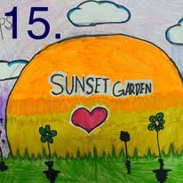 A child's sunset painting